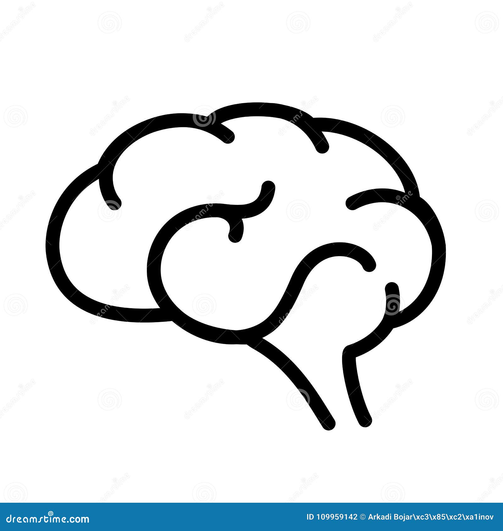 Brain outline vector icon stock vector. Illustration of intellect
