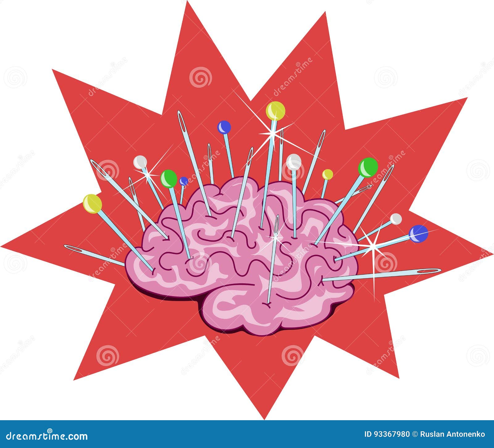 Brain pain stock vector. Illustration of emotion, form 93367980