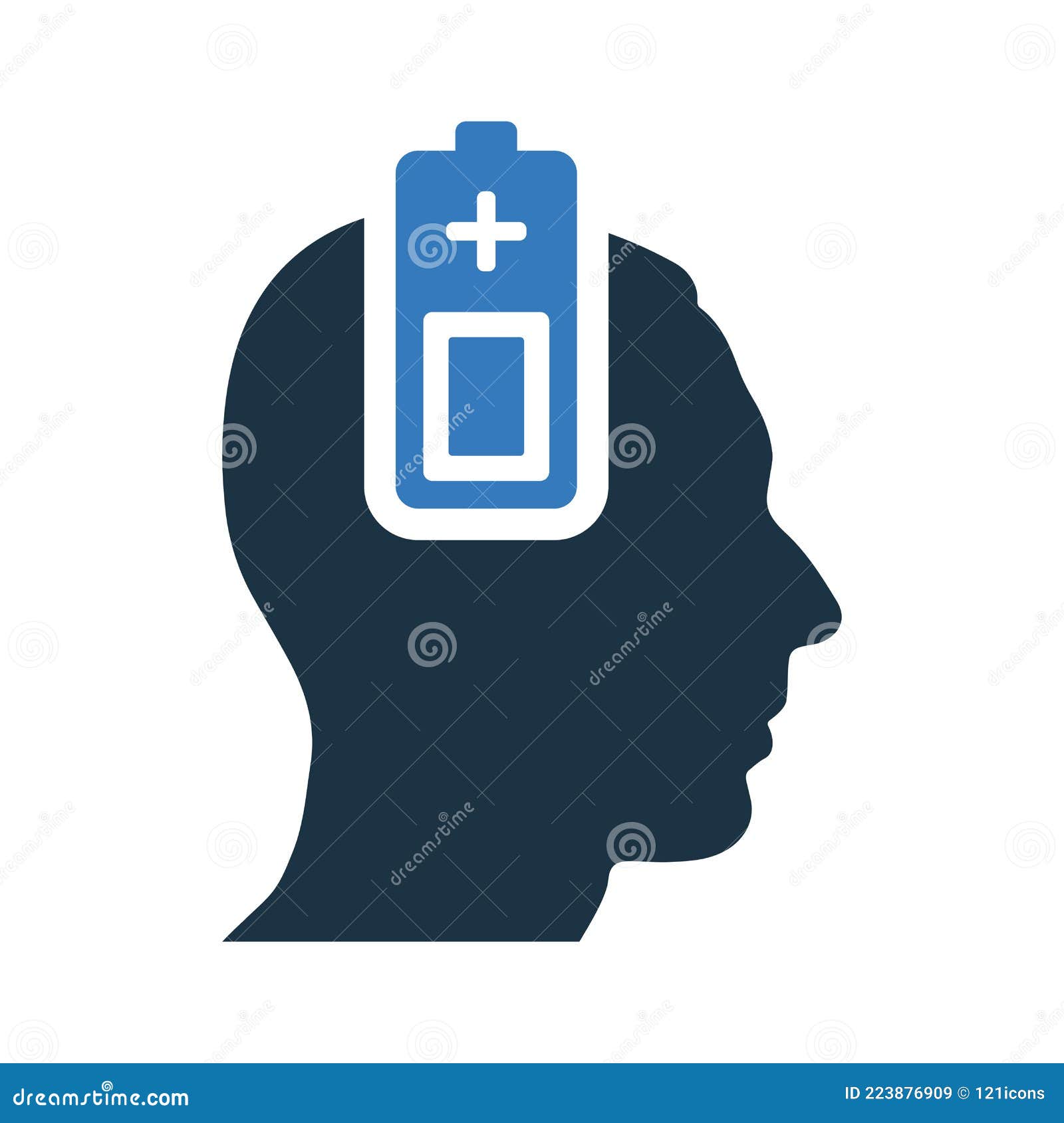 brain, power, battery icon. simple editable  