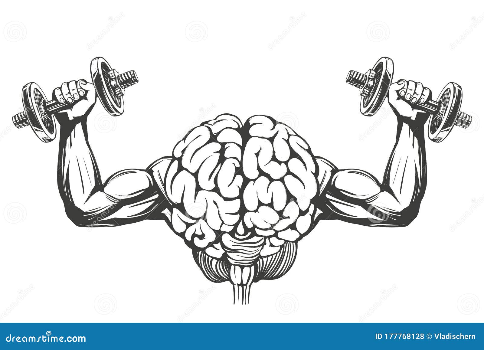 Brain with Strong Hands, Brain Training, Icon Cartoon Hand Drawn Vector  Illustration Sketch Stock Vector - Illustration of cartoon, creative:  177768128