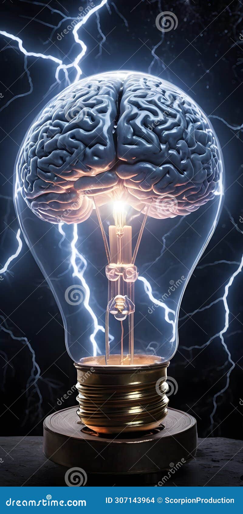 brainstorming ideas illuminated in a light bulb ai generated