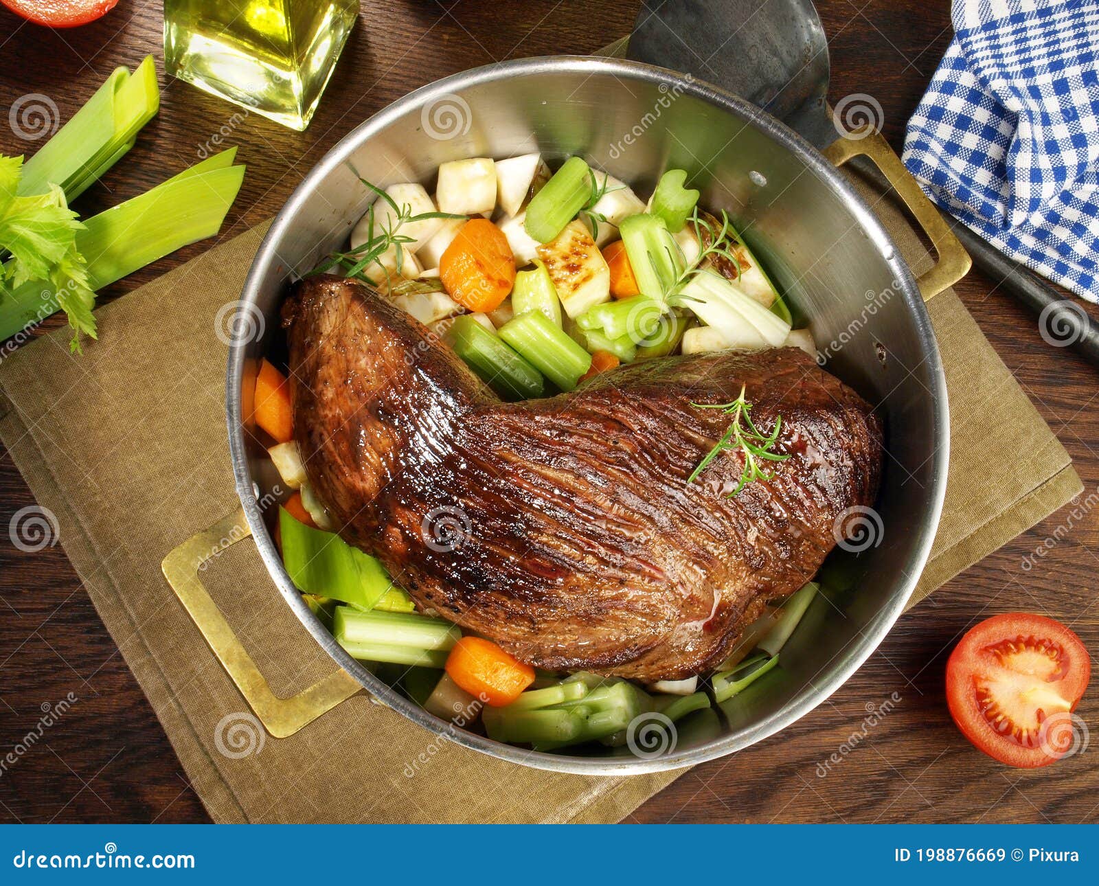 Braised Beef Roast stock image. Image of green, roasted 198876669