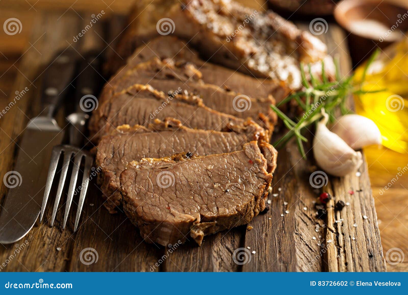 Braised Brisket on Cutting Board Stock Photo Image of pork, roast