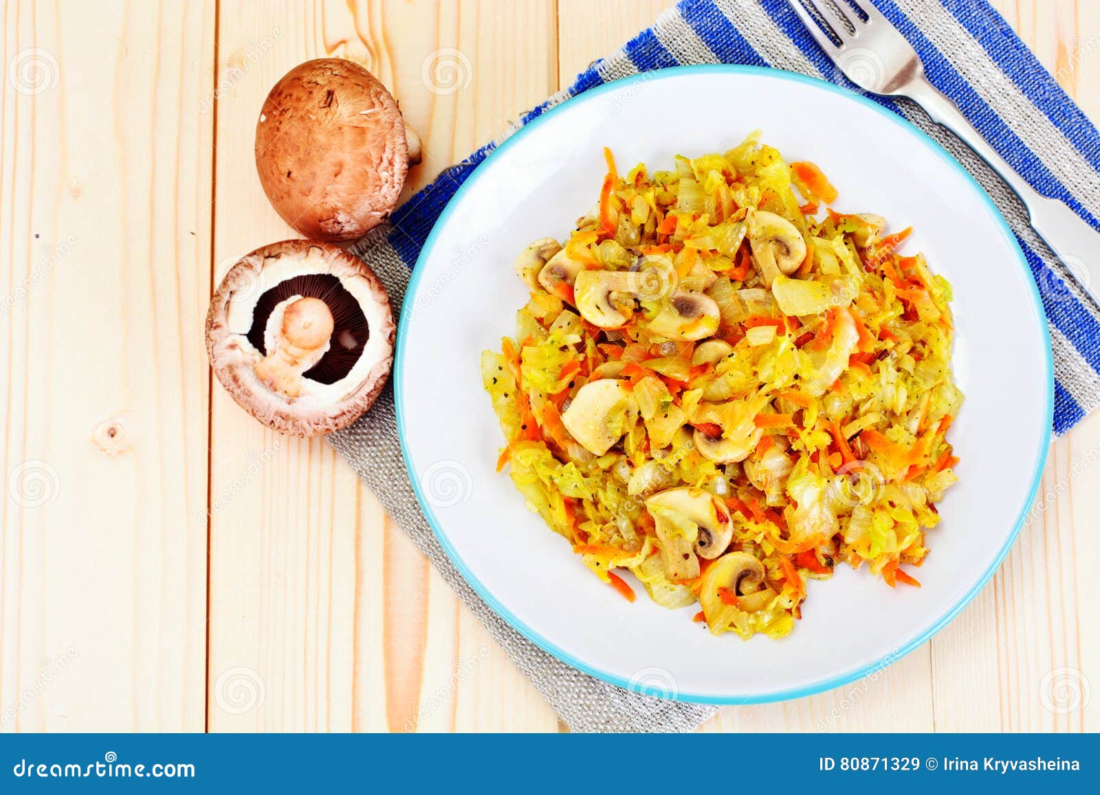 Braised Cabbage with Carrots and Mushrooms Stock Image Image of braised, kitchen 80871329