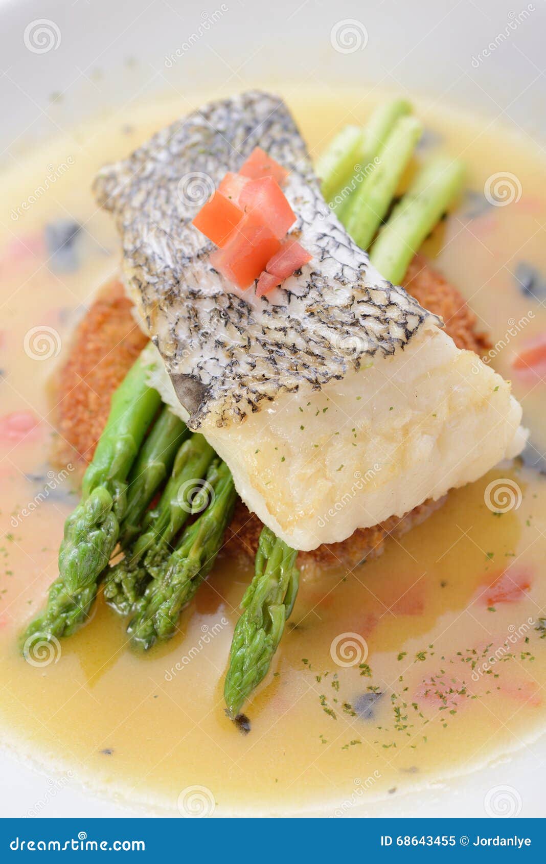 Braised cod fish stock image. Image of french, cooked 68643455