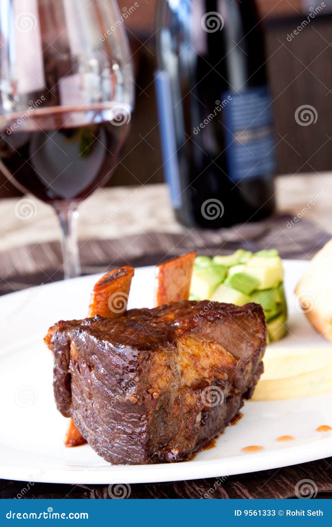 braised cumbrae's short rib served with wine