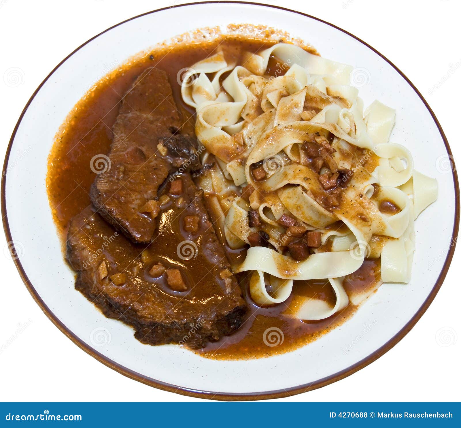 Braised meat and pasta stock photo. Image of braised, closeup 4270688