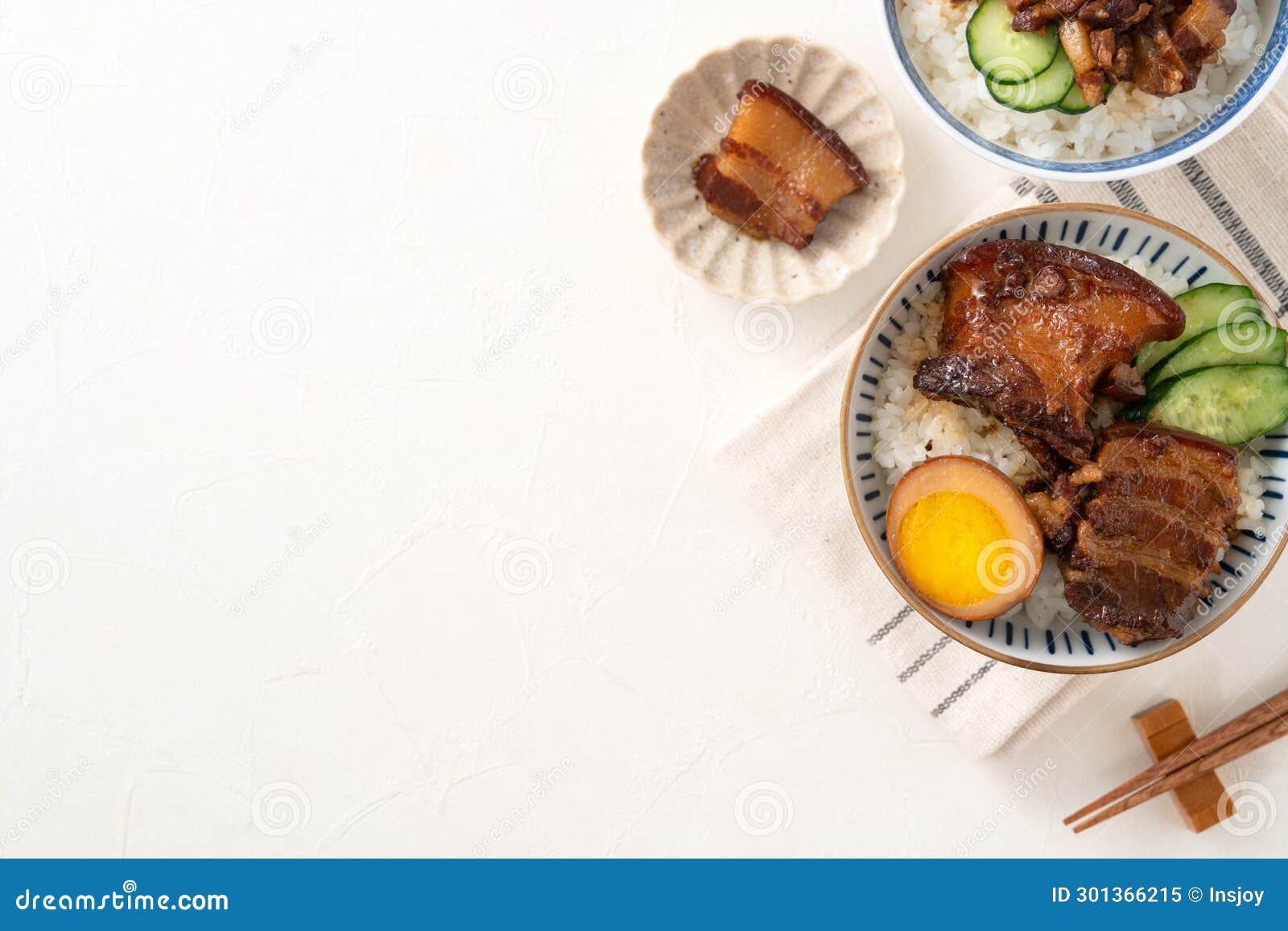 Braised Pork Belly Meat Over Cooked Rice, Famous and Delicious Street