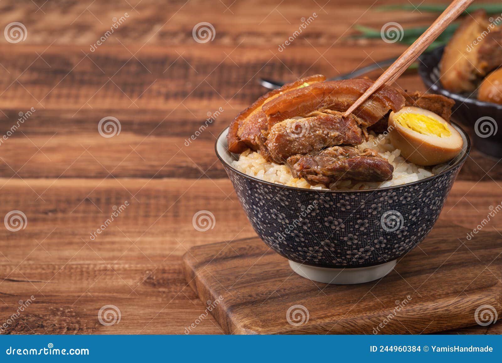 Braised Pork Belly Over Cooked Rice, Famous and Delicious Street Food