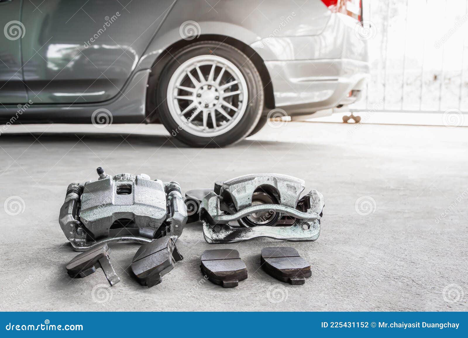 Brake Caliper and Brake Pad on the Floor Stock Photo Image of mechanic, system 225431152