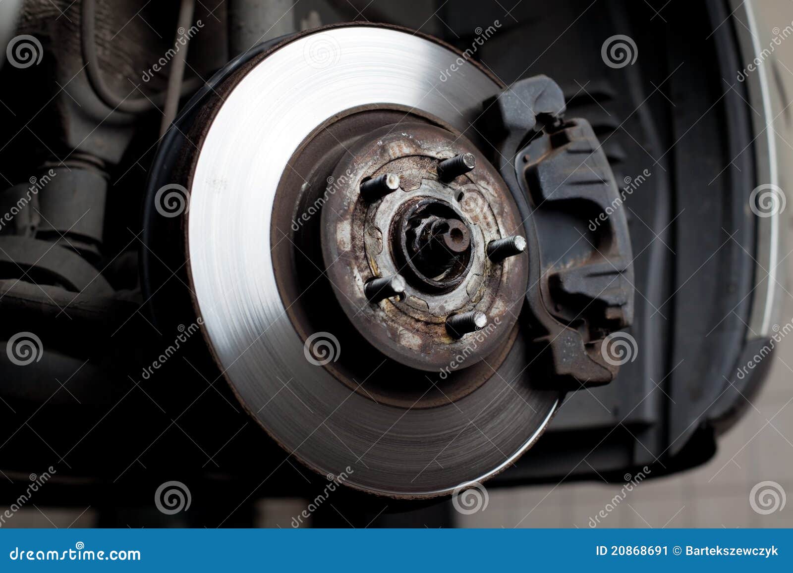 Brake disc and brake pads stock image. Image of auto 20868691