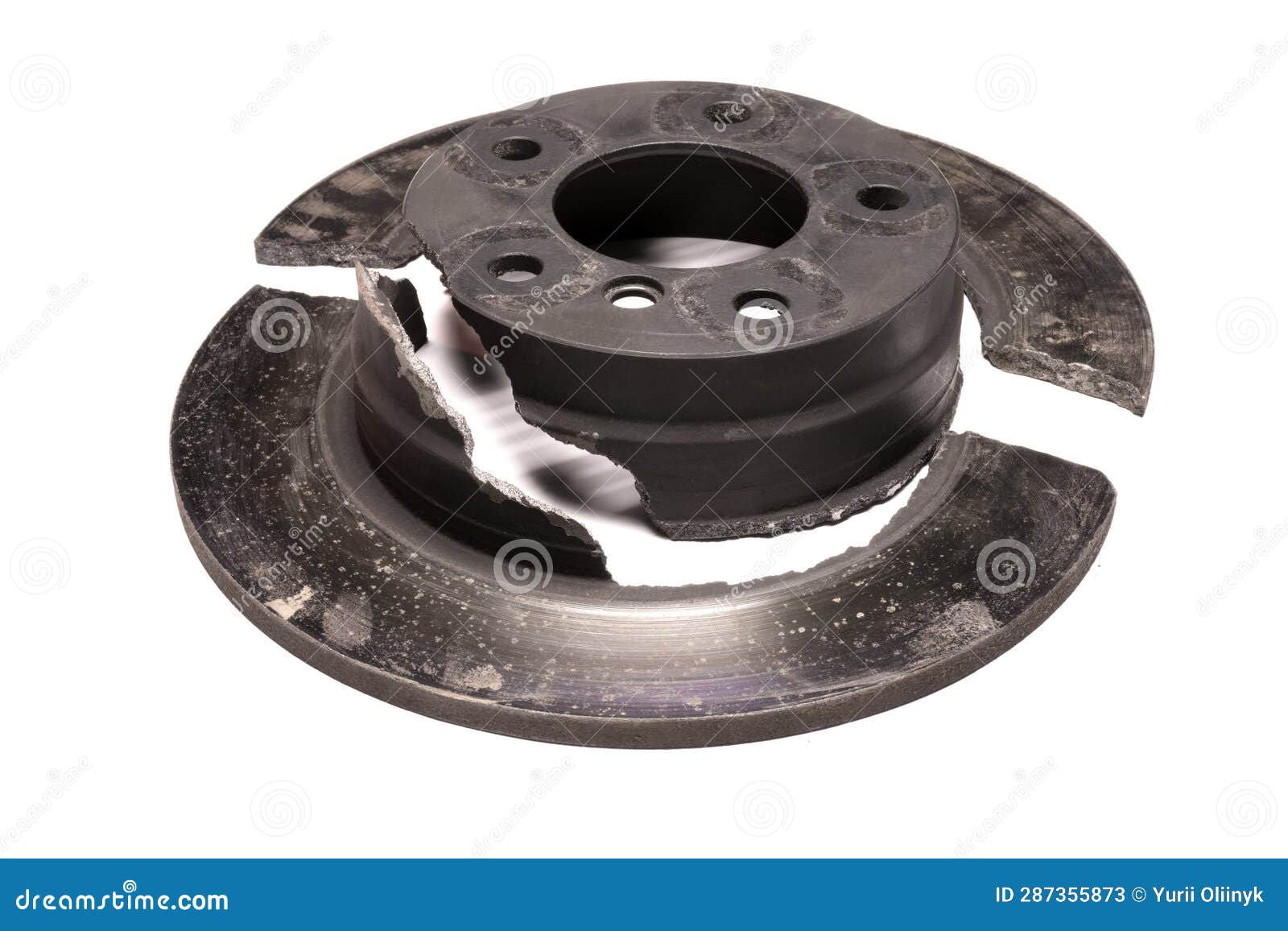 Brake Disc Broke Due To Overheating Stock Image Image of isolated