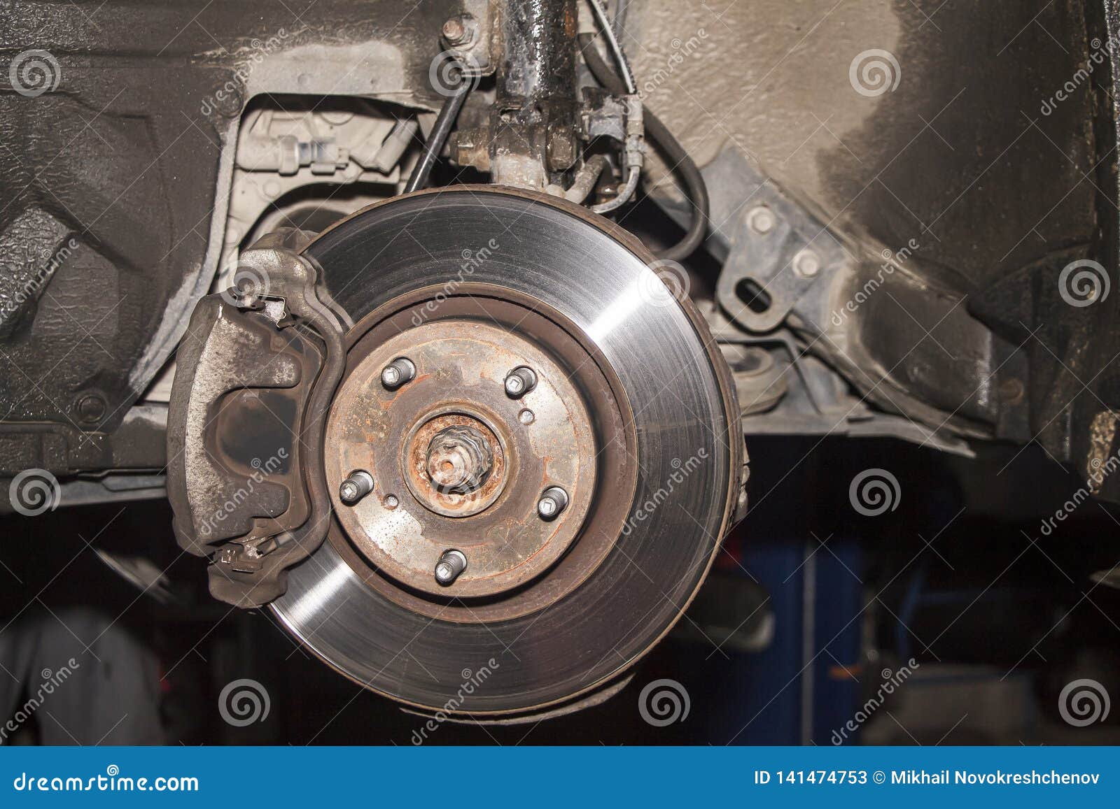 Brake disk of the car stock image. Image of brake, suspension 141474753