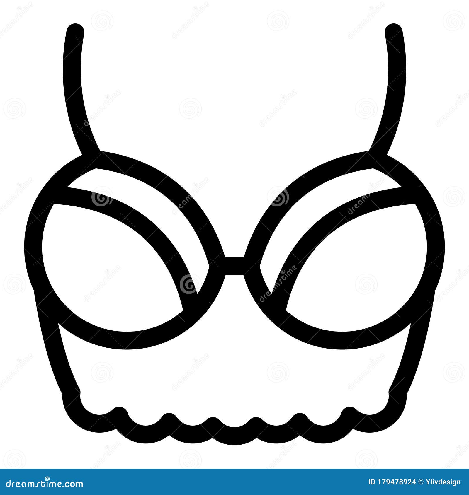 bralette bra icon, outline style