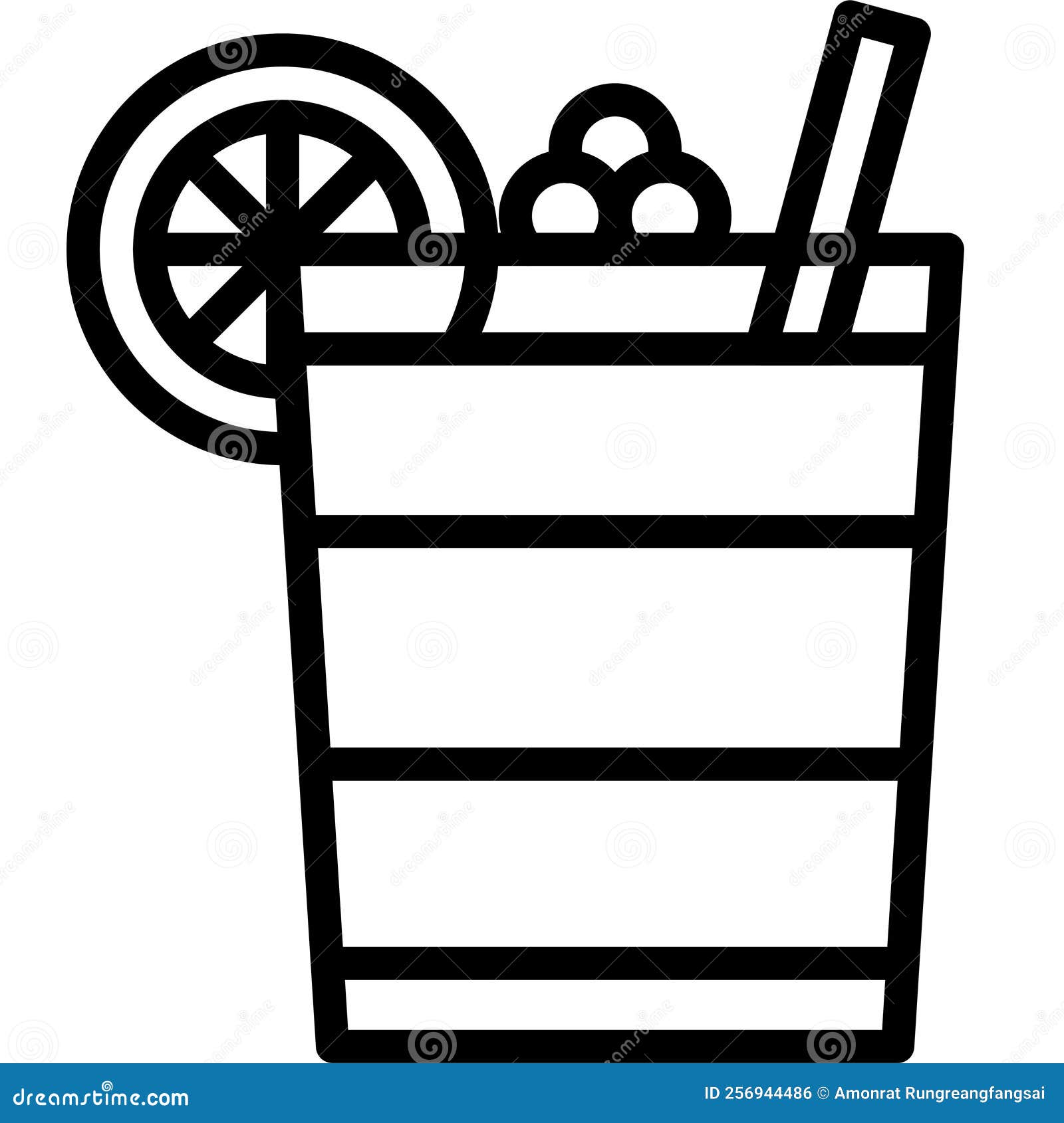 Bramble Cocktail Icon, Alcoholic Mixed Drink Vector Stock Vector