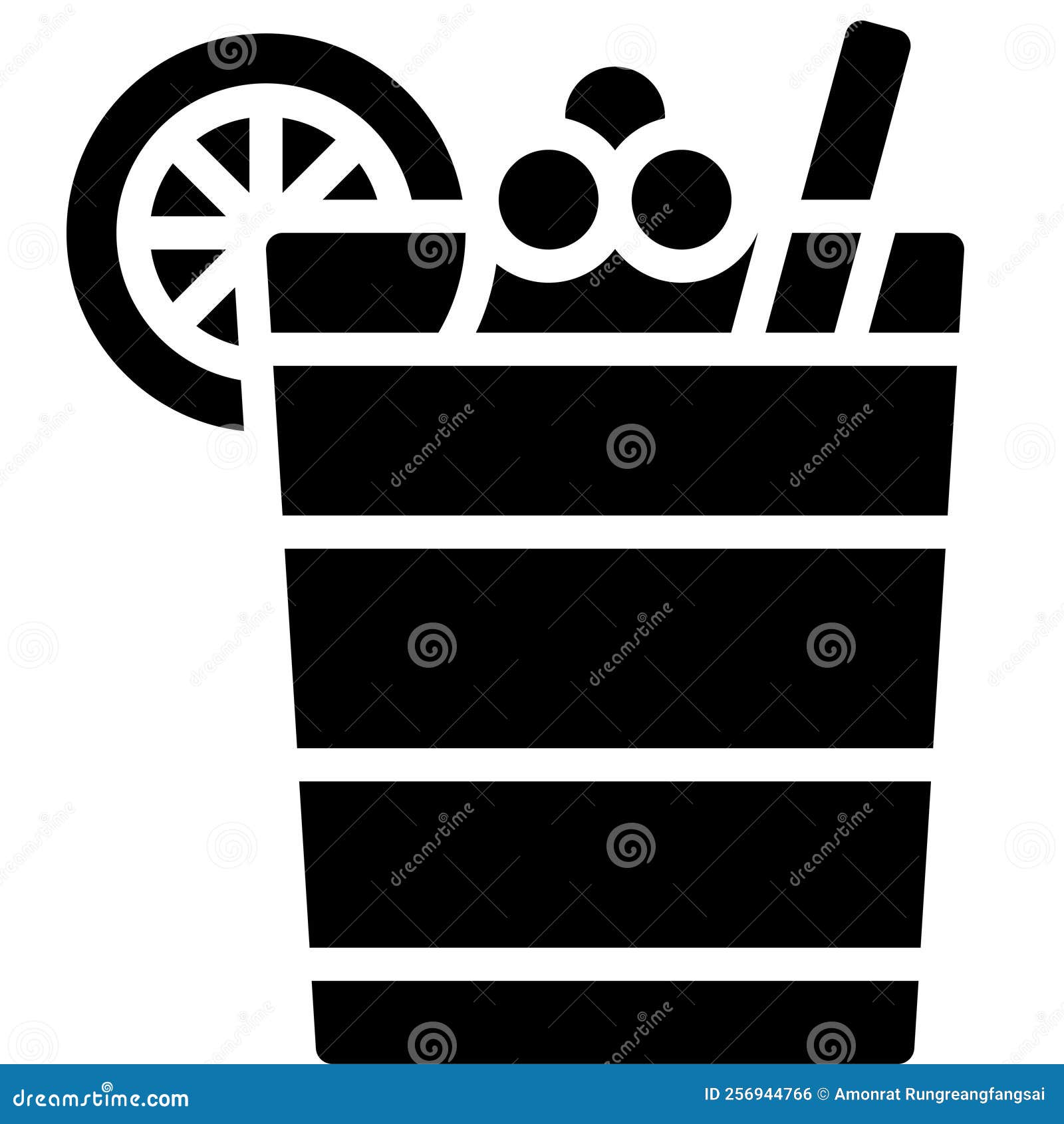 Bramble Cocktail Icon, Alcoholic Mixed Drink Vector Stock Vector