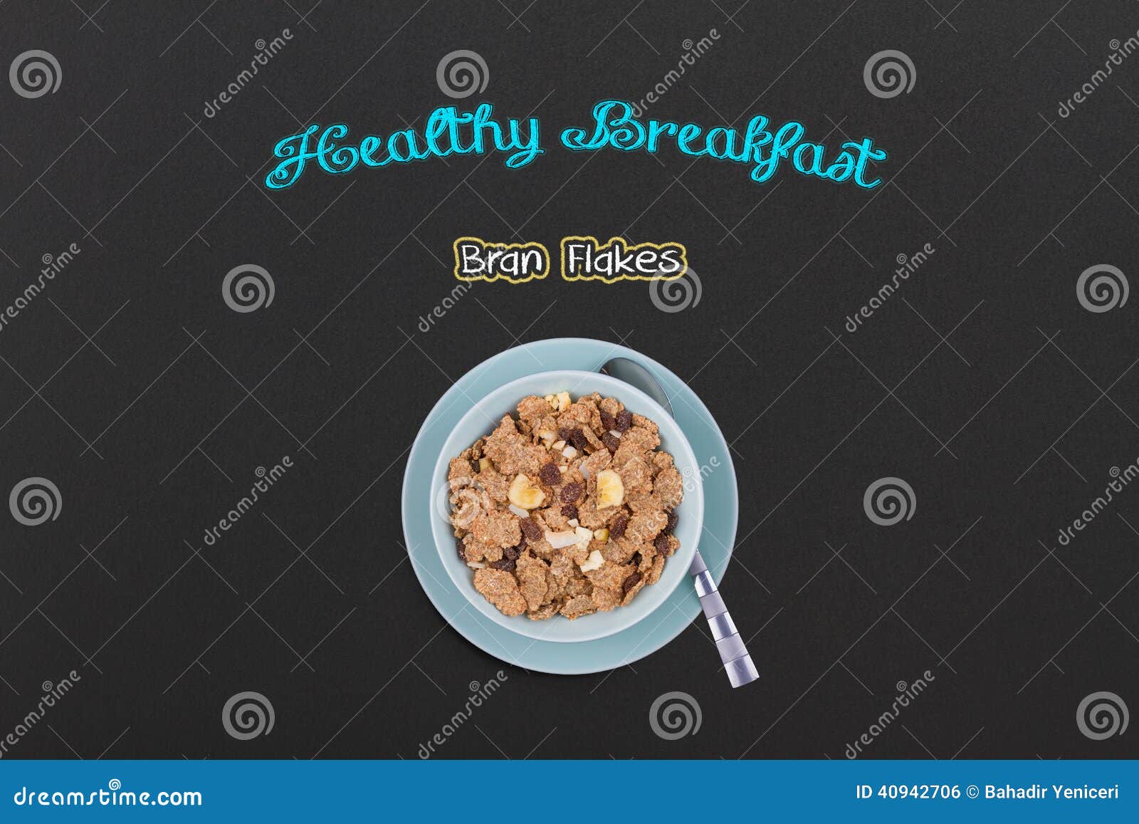 Bran Flakes stock photo. Image of diet, chalk, black 40942706