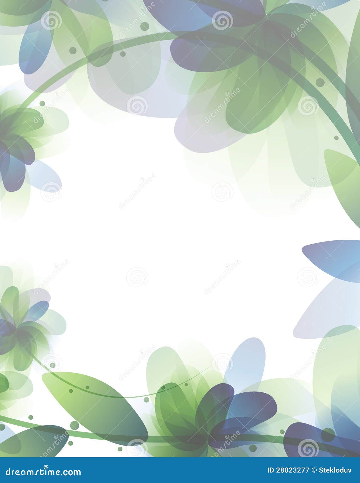 Branch With Transparent Flowers Stock Vector - Illustration of image