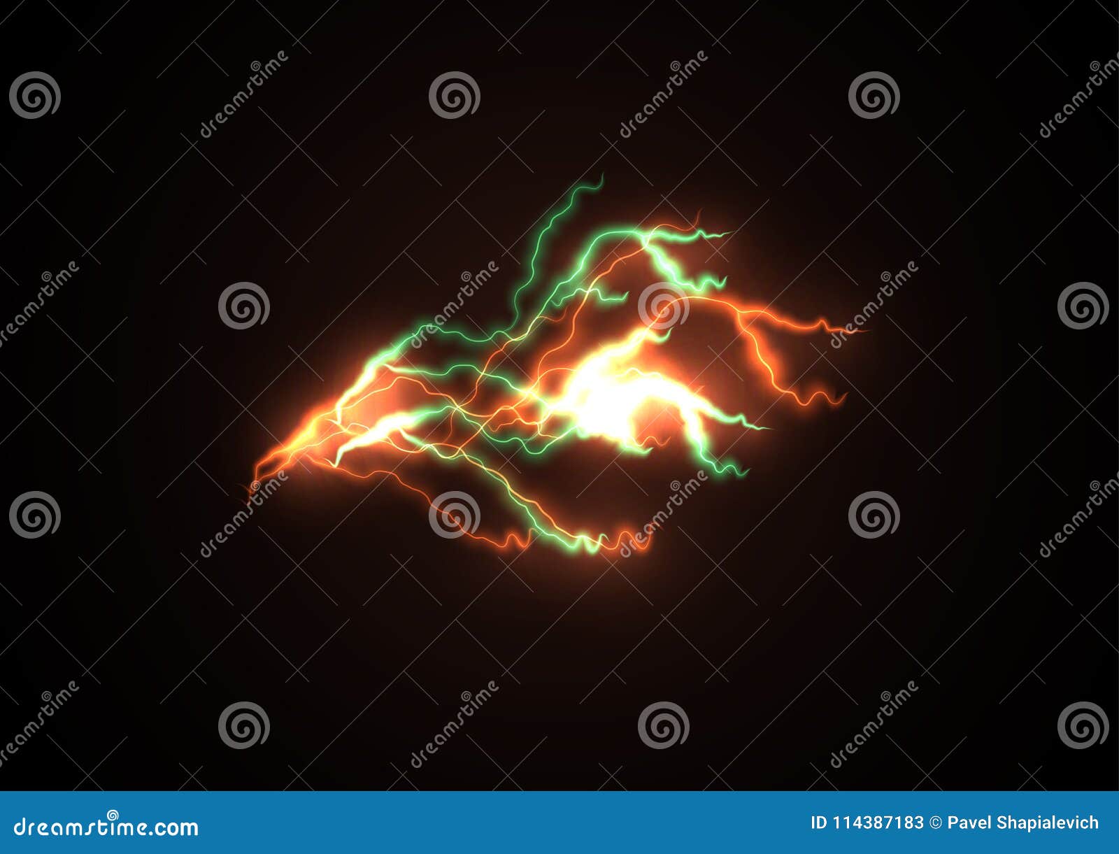 Bright Branched Lightning Spark Stock Illustration Illustration of