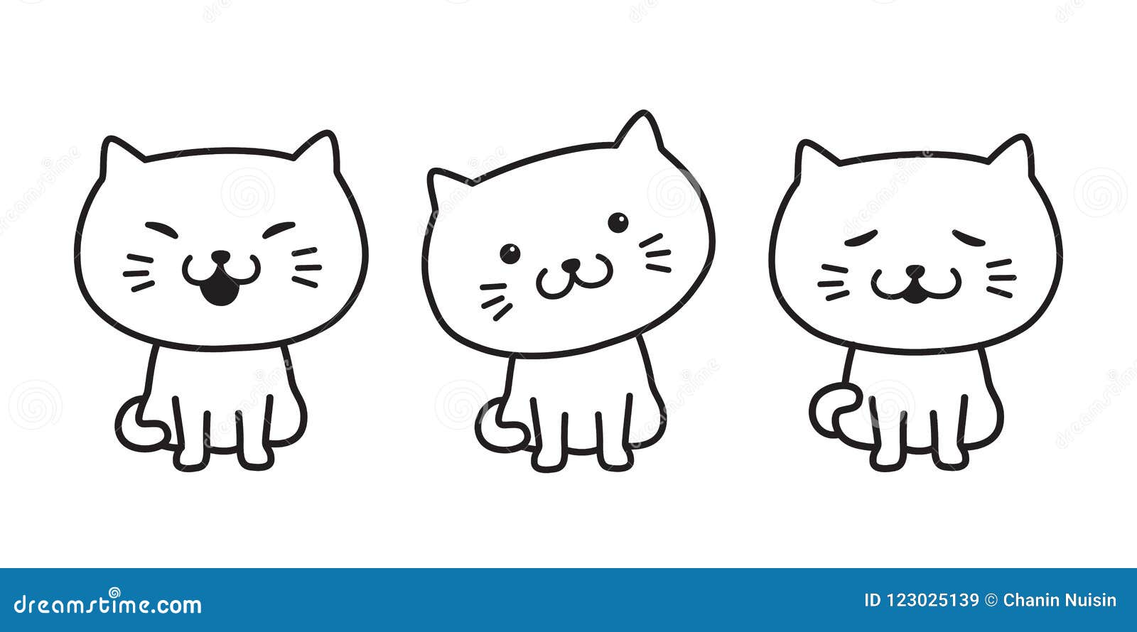 Coleção de vetores de desenhos animados de raças de gatos diferentes tipos  de gatinhos de desenhos animados vetoriais definem ilustração