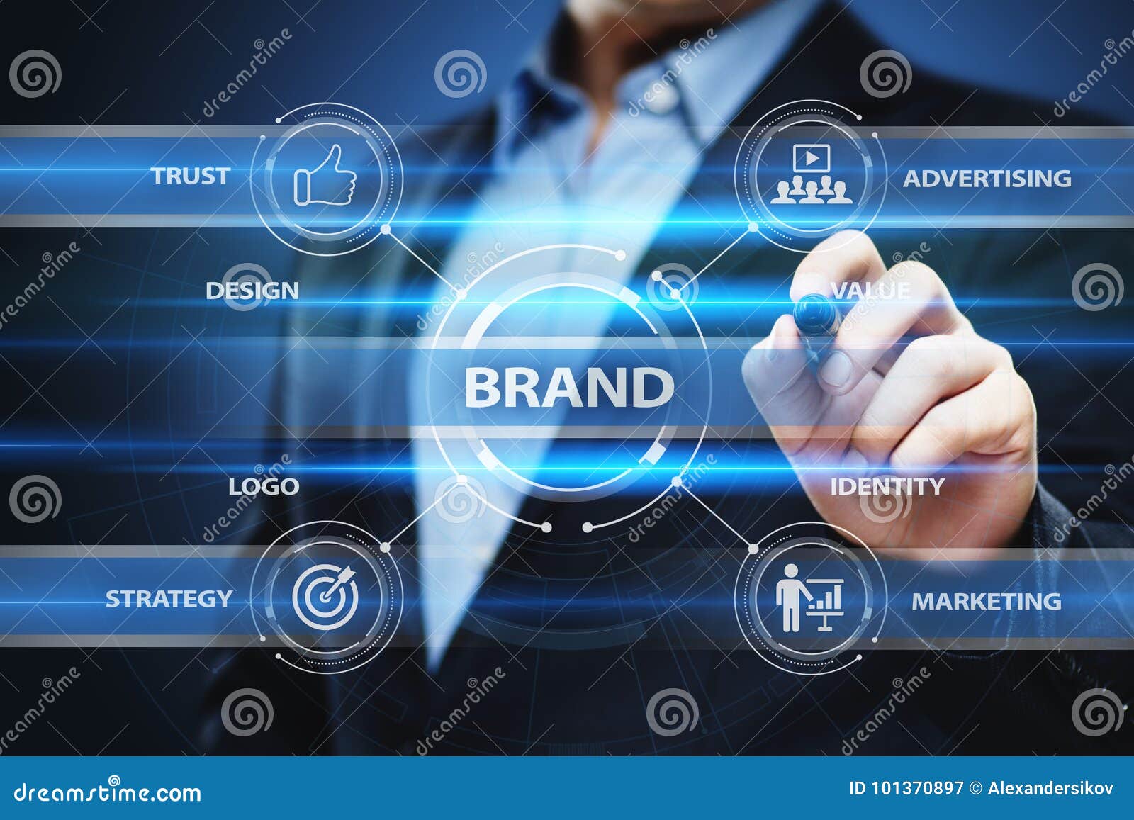 brand advertising marketing strategy identity business technology concept