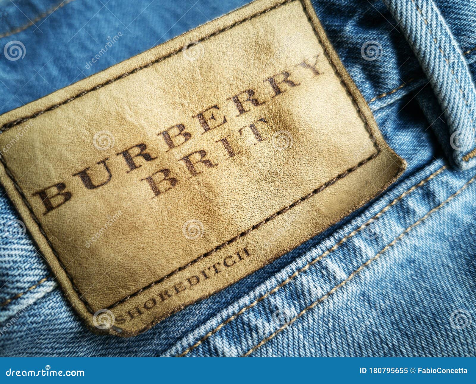 Brand Background Nameplate Burberry Jeans Editorial Image - Image of ...