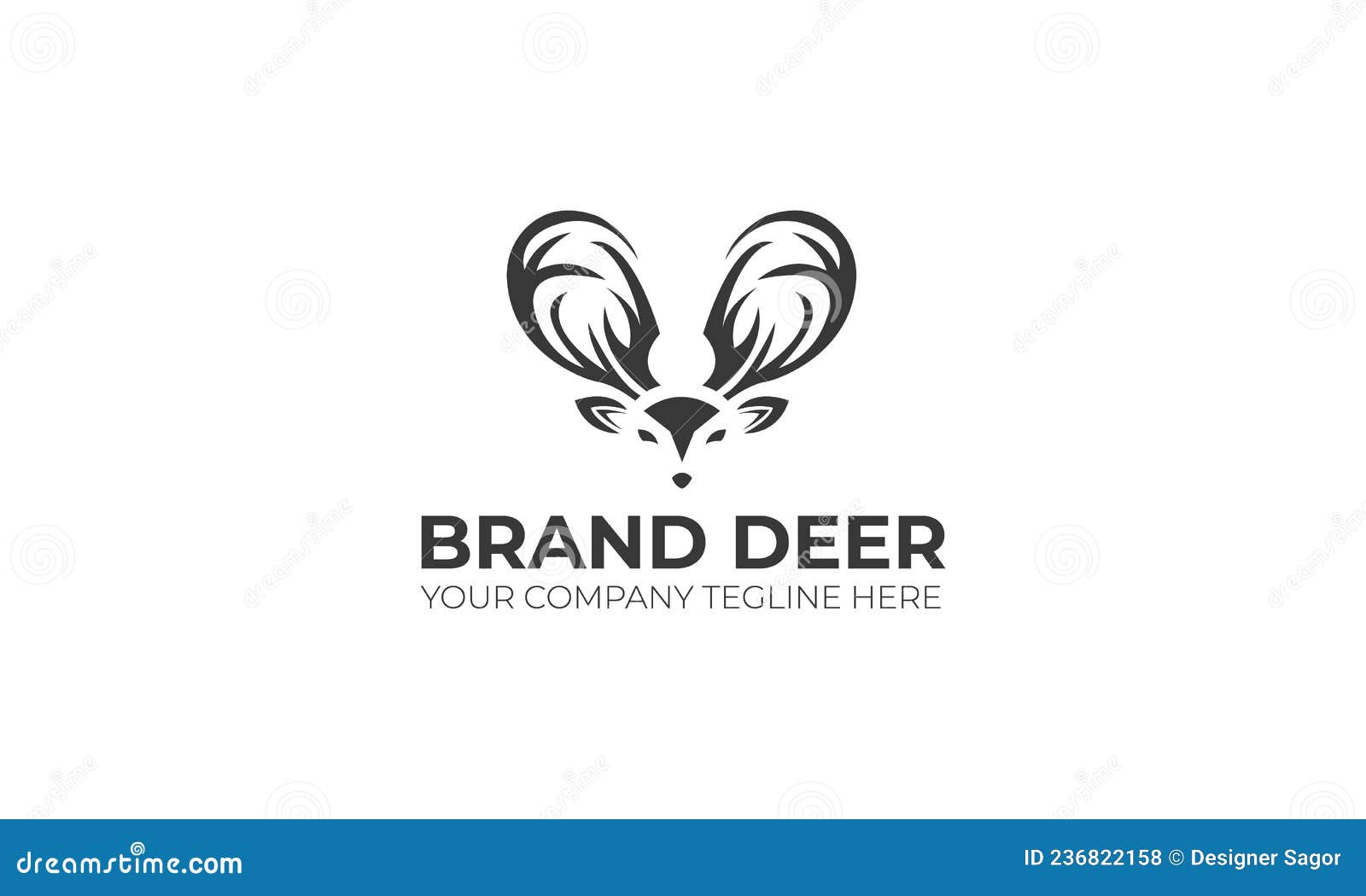 Minimal Black and White Brand Deer Logo Design Vector Stock Vector Illustration of wildlife