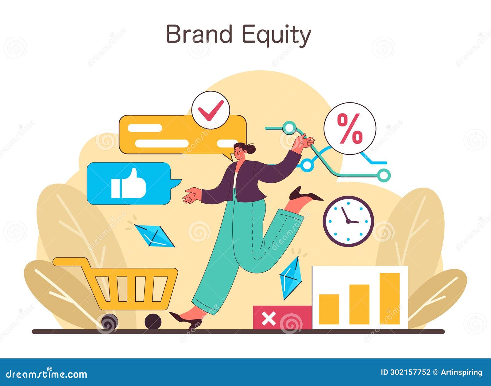 Brand Equity Concept. Flat Vector Illustration Stock Illustration