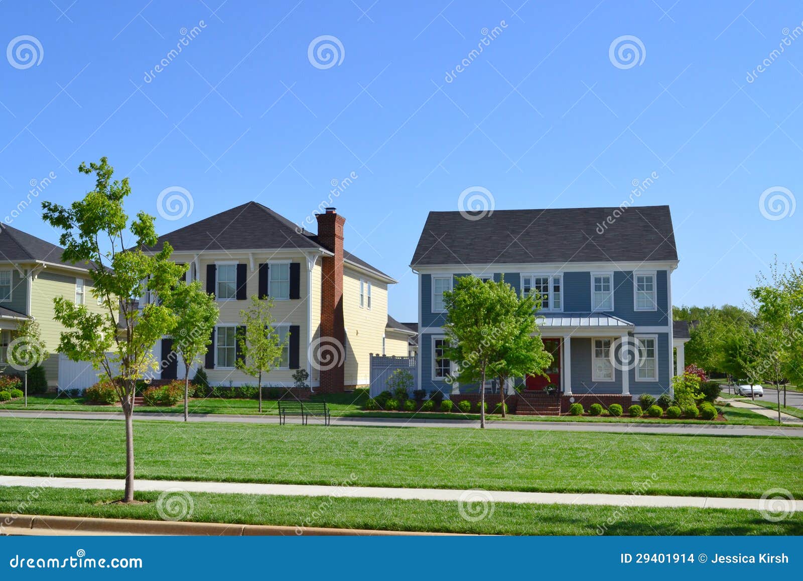 brand new capecod suburban american dream home neighborhood