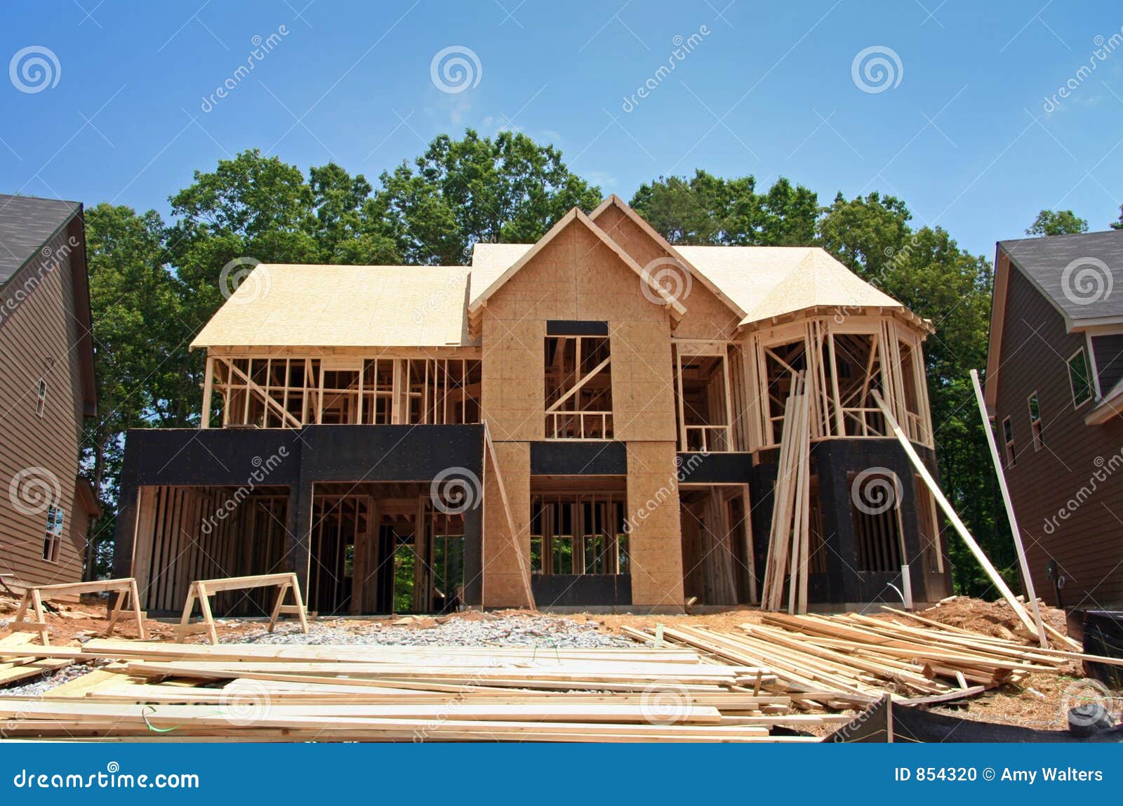 Brand New Home Still Under Construction Stock Photo Image of builder