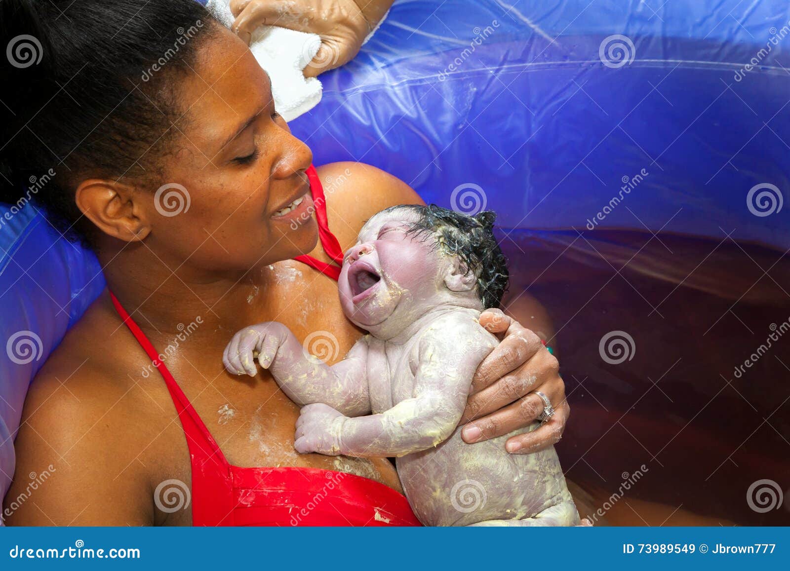 Pregnant Woman Birthing Pool During Natural Stock Photo 1519293950