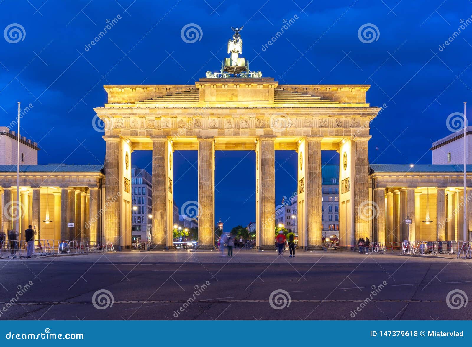 Brandenburg Gate Brandenburger Tor At Night Berlin Germany Stock Photo Image Of Freedom Blue