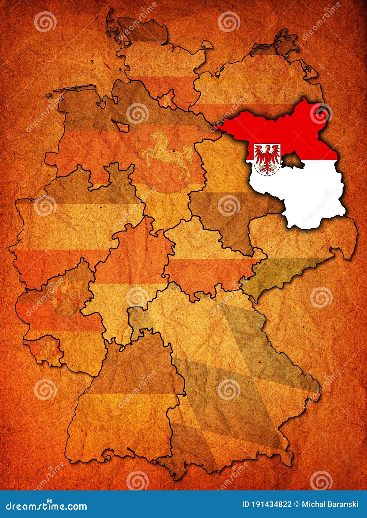 Brandenburg and Other German Provinces(states Stock Illustration