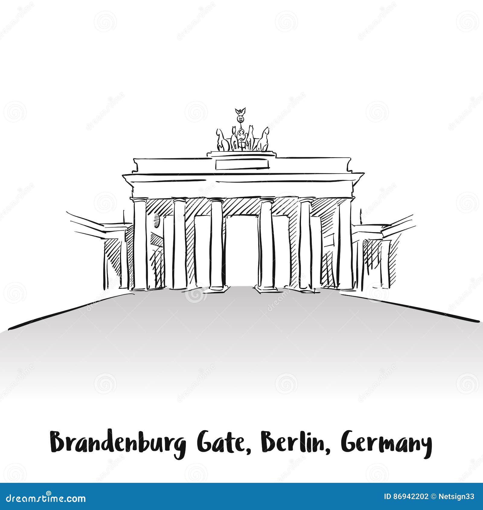 Brandenburger Tor Berlin Greeting Card Vektor Abbildung Illustration Von Card Berlin