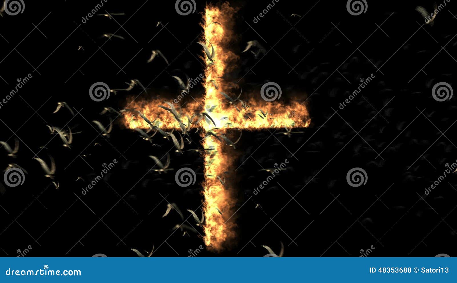 Brandend Kruis stock footage. Video of vlam, geloof, kruisbeeld - 48353688