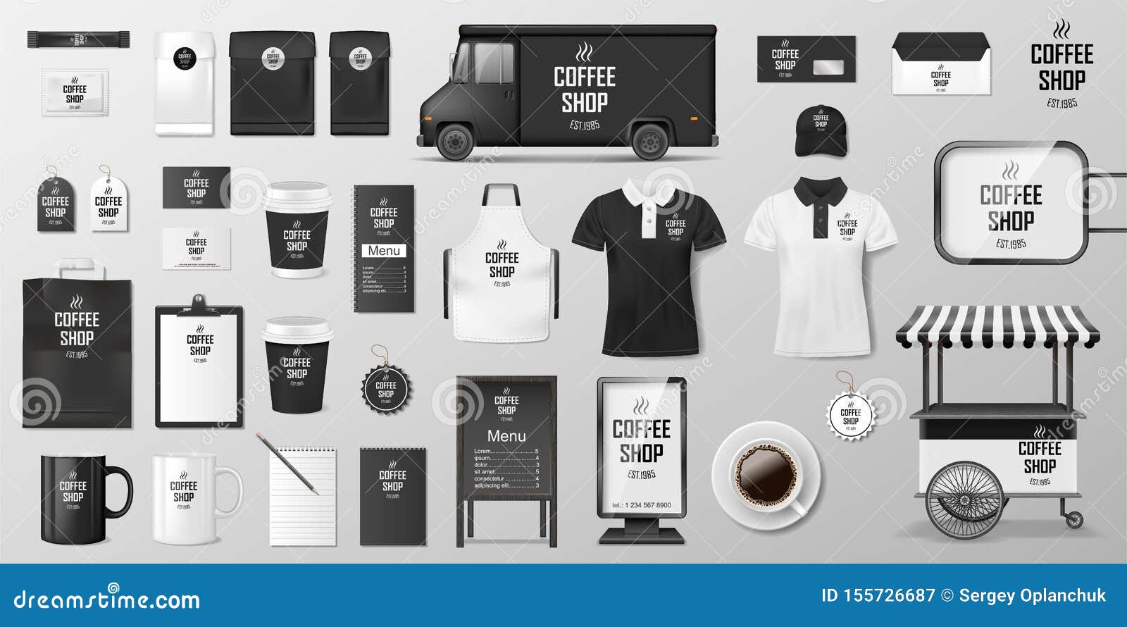 Download Branding Corporate Identity Set For Coffee Shop Cafe Or Restaurant Coffee Mockup Design Realistic Set Of Cardboard Stock Vector Illustration Of Design Identity 155726687