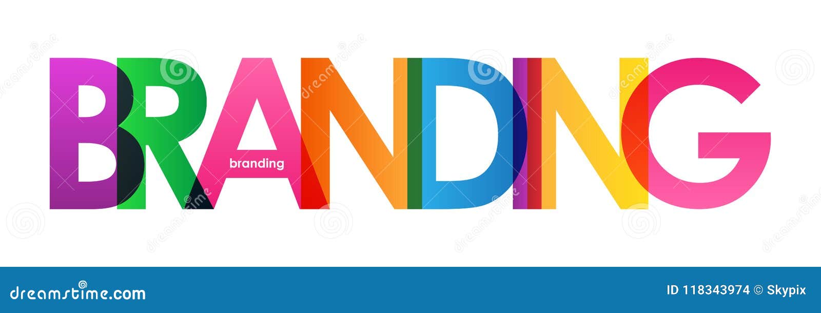 branding colorful overlapping letters banner stock illustration