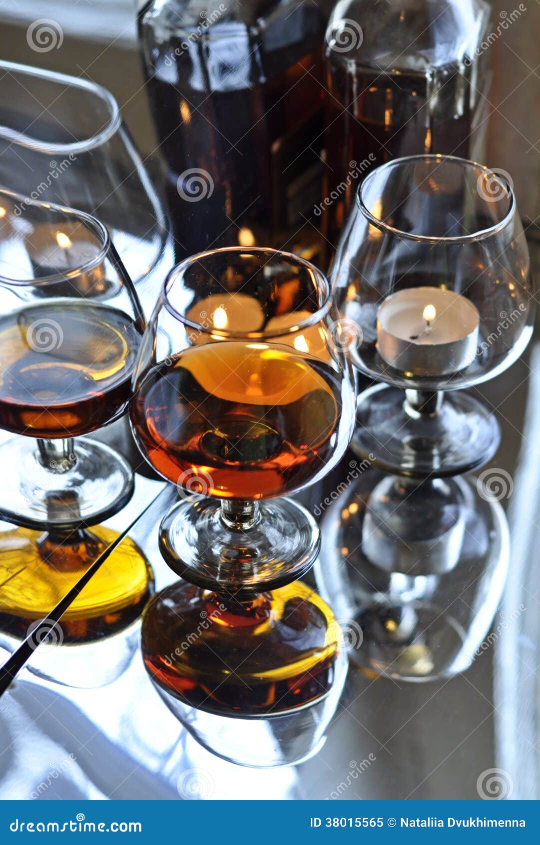 Brandy and candles stock image. Image of brown, color 38015565