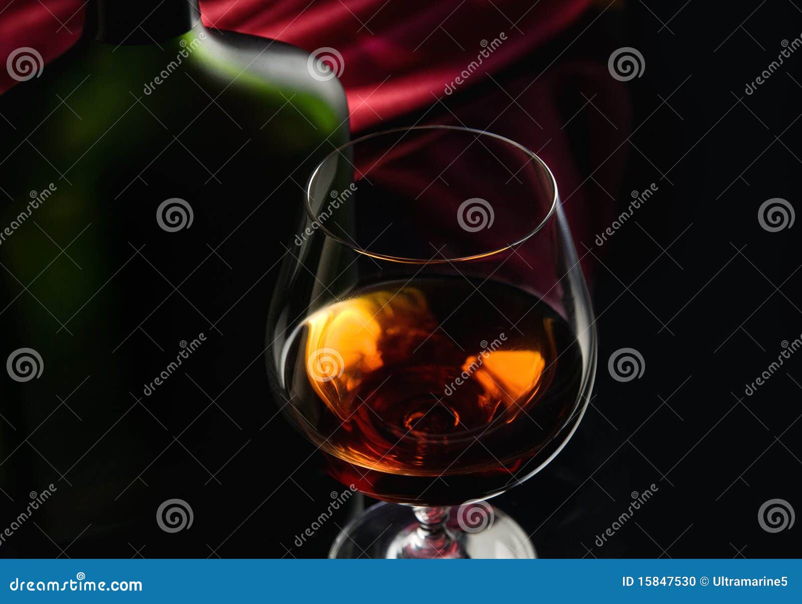 Brandy glass and bottle stock photo. Image of glass, party 15847530