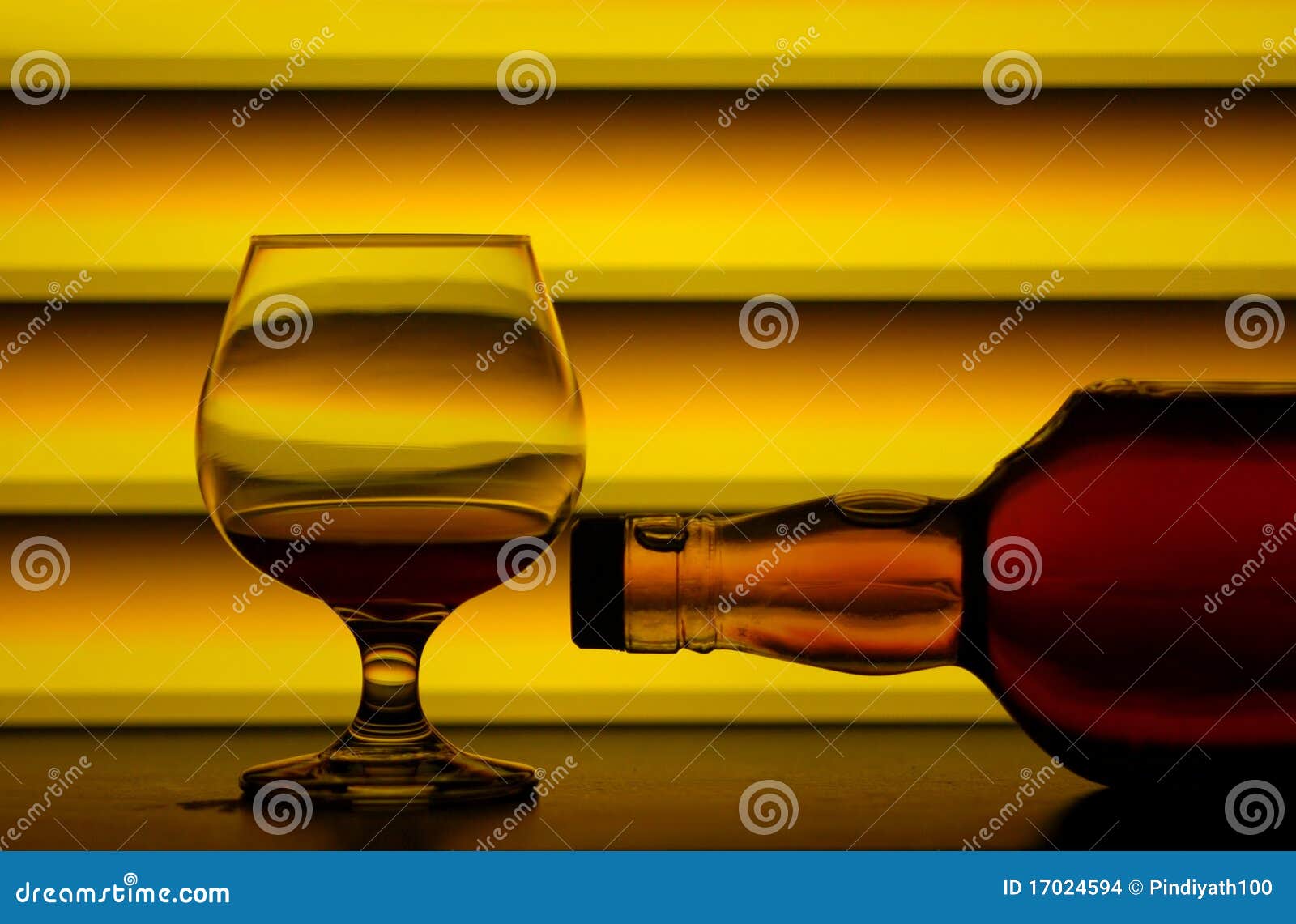 brandy glass & bottle
