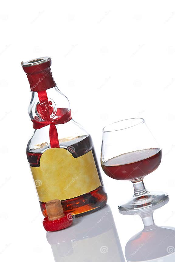 Brandy glass and bottle stock image. Image of canister 3680741