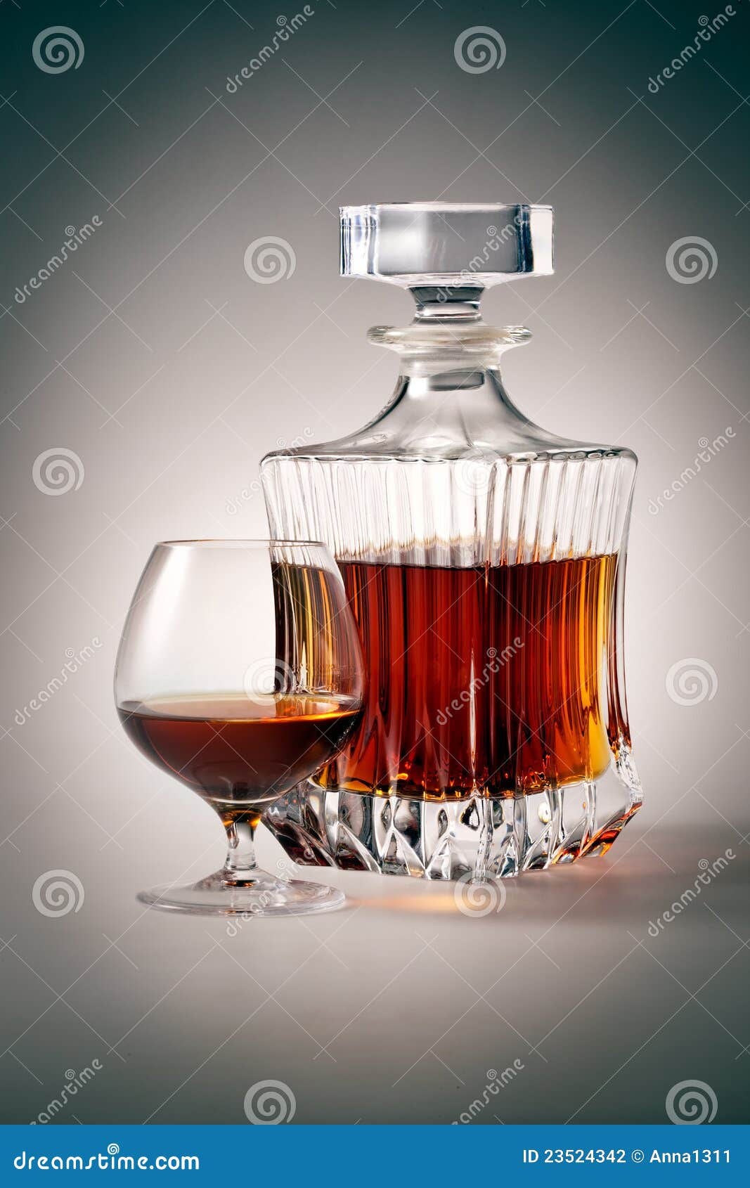 Brandy Glass and Bottle. with Clipping Path Stock Photo Image of