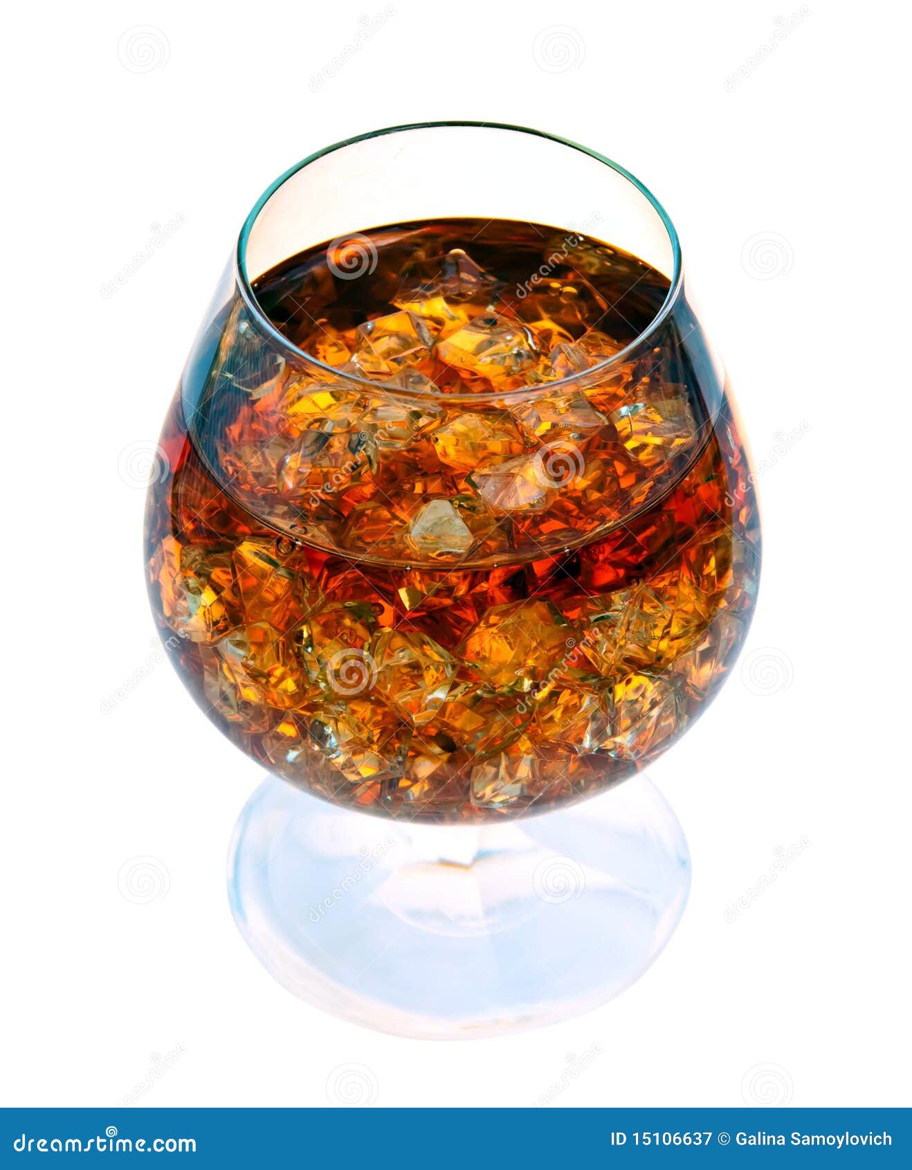 Brandy with Ice in a Glass. Stock Image Image of hard, gold 15106637