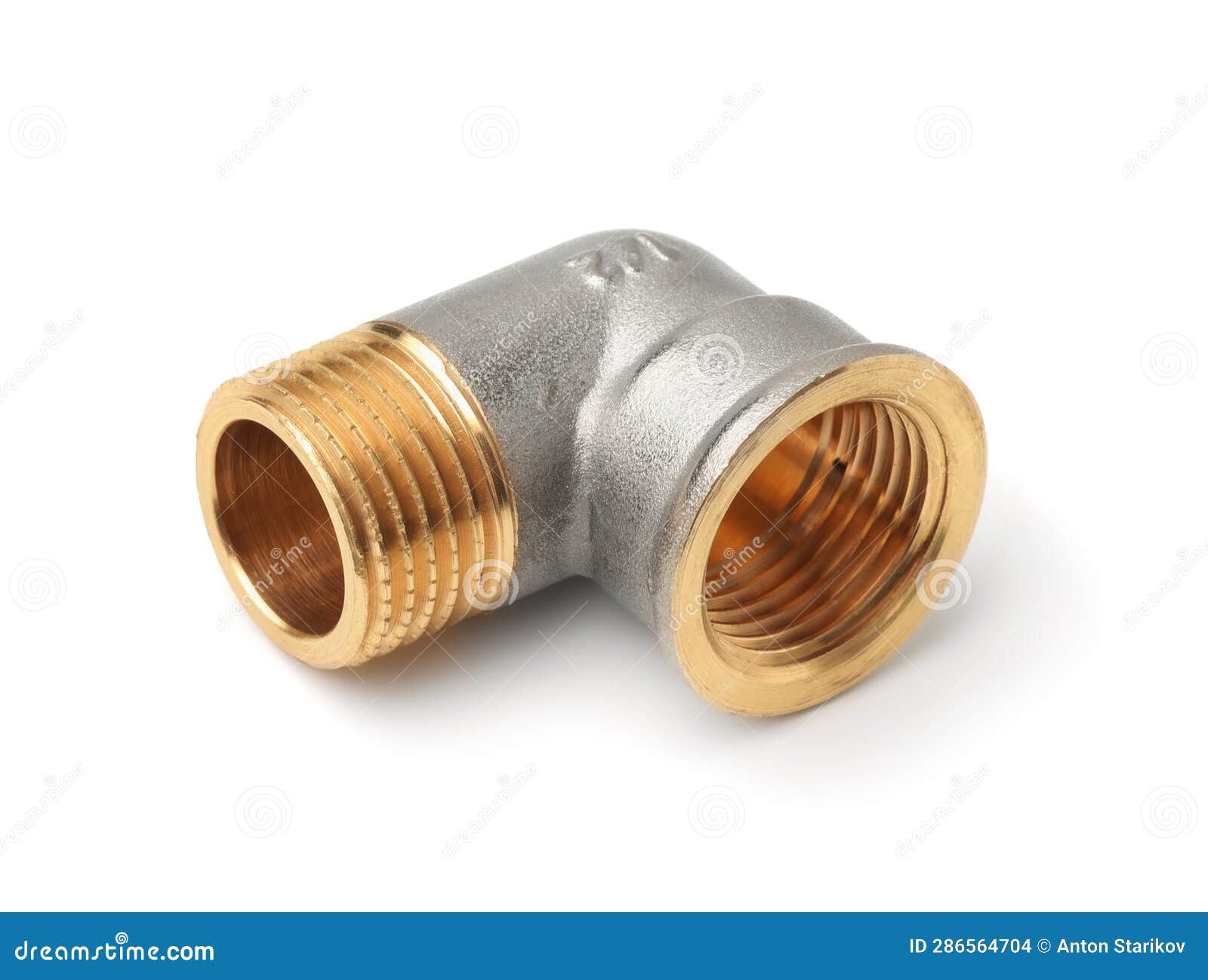 Brass Angle Threaded Elbow Fitting Stock Photo Image of coupling