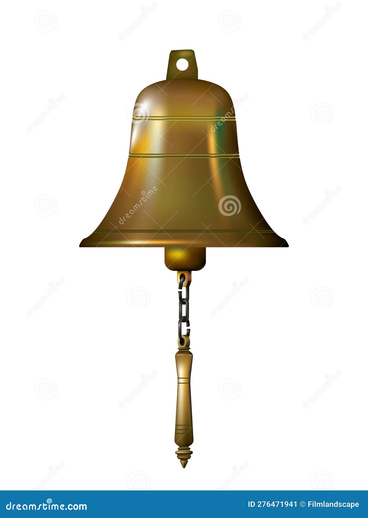 Brass bell stock vector. Illustration of classic, religion 276471941