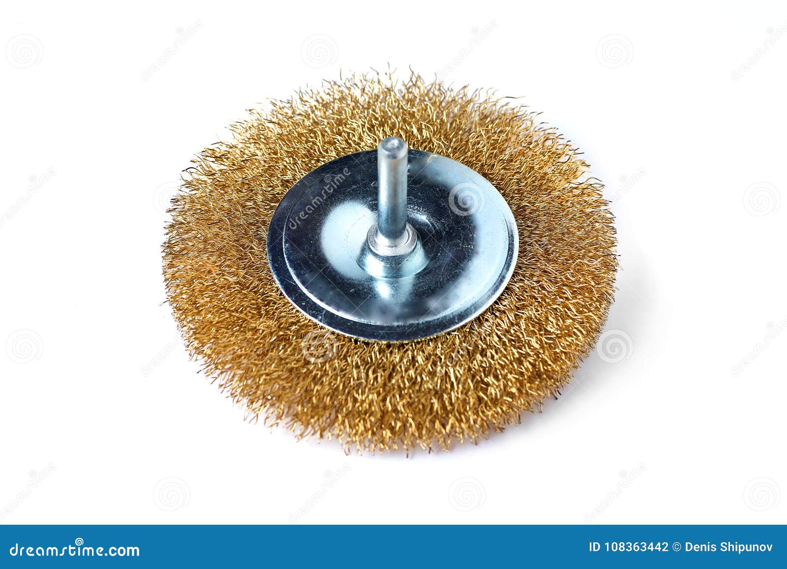 Brass Brush for Drill Machine on White Background Stock Photo Image