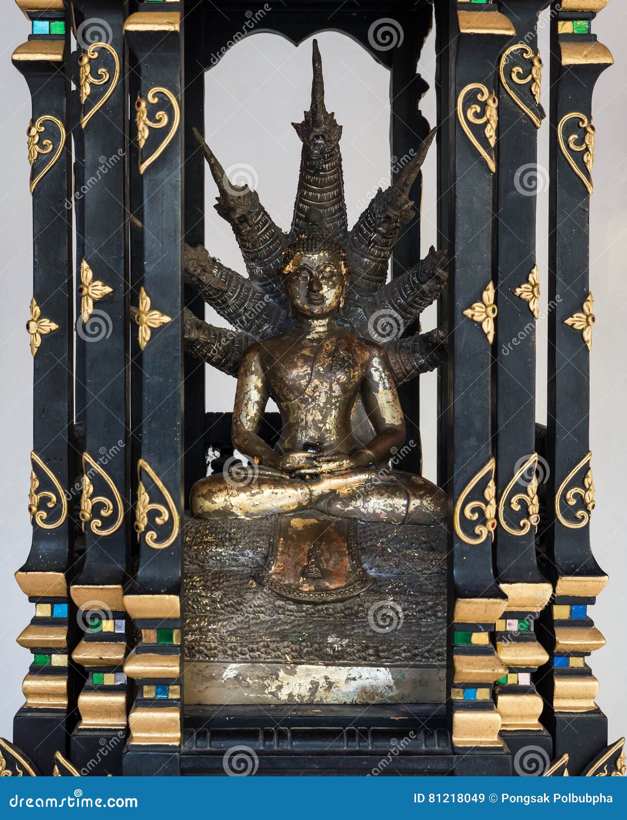 Brass Buddha Statue with Seven Head Dargon. Stock Image Image of buddhism, thai 81218049