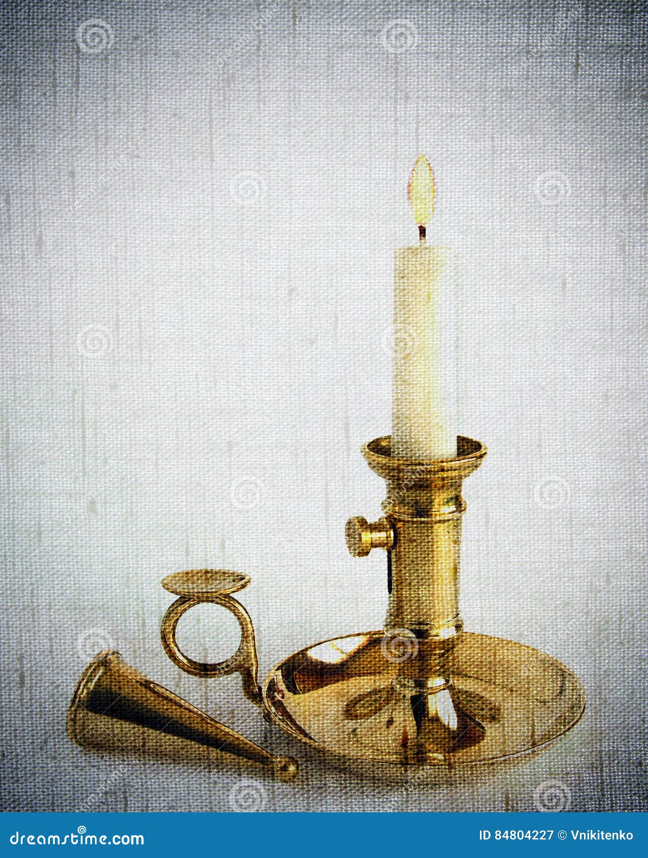 Brass Candlestick with Snuffer Stock Image Image of gift, snuffer