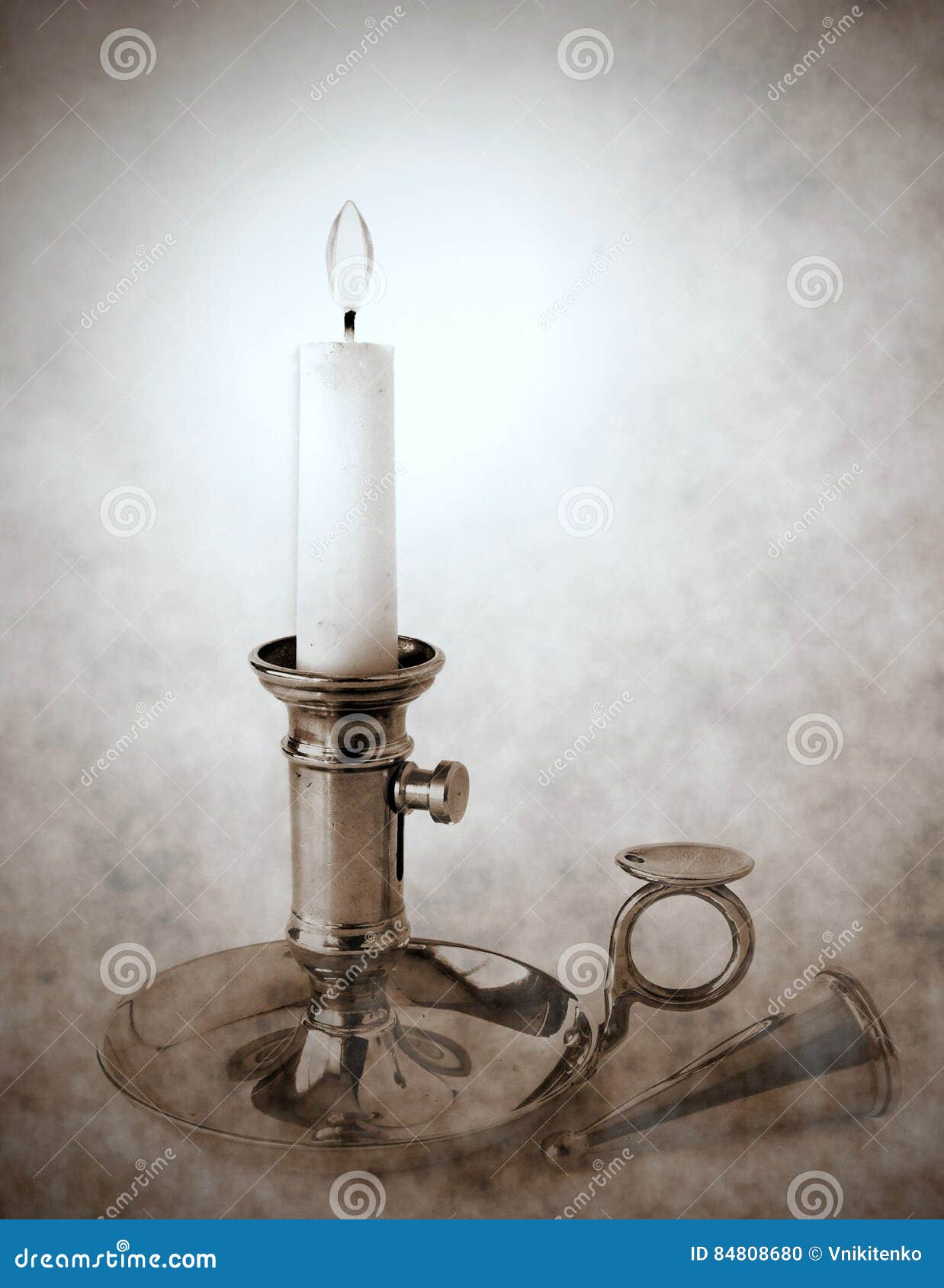 Brass Candlestick with Snuffer Stock Photo Image of retro, decoration
