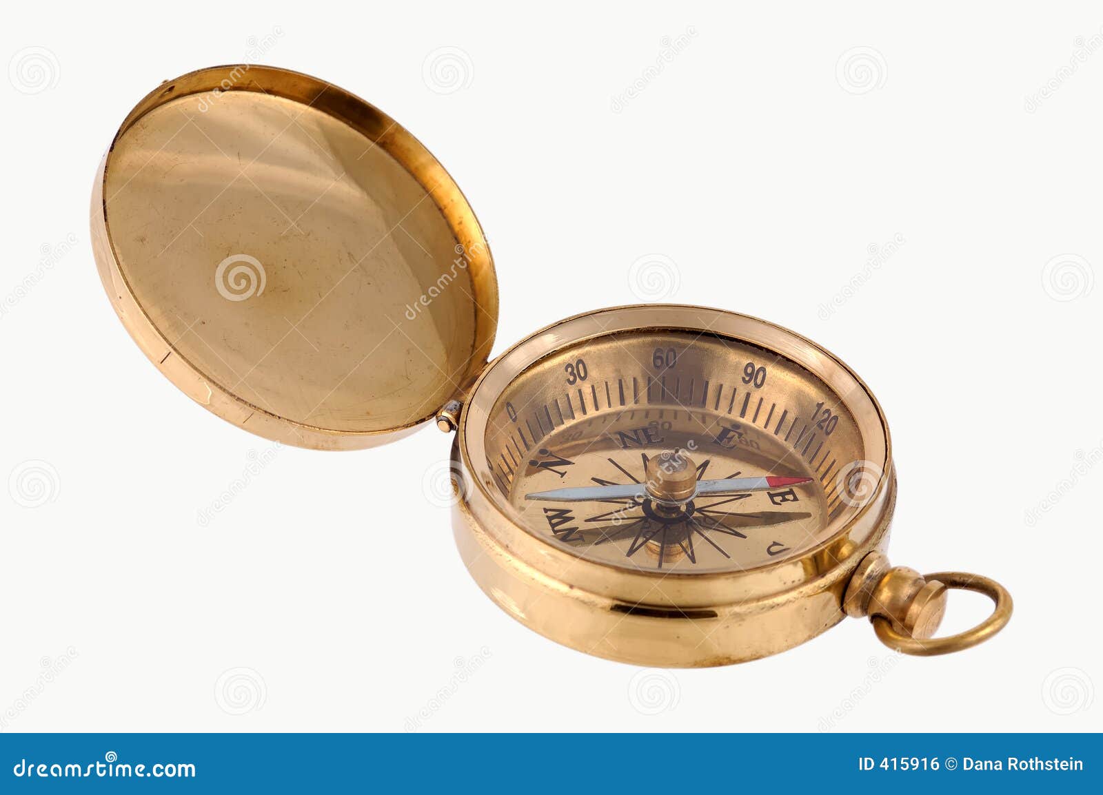 Brass Compass stock photo. Image of object, direction, exploration